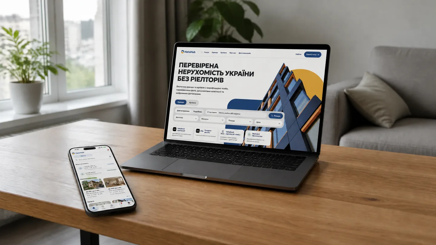 Смартфон и ноутбук рядом на рабочем столе